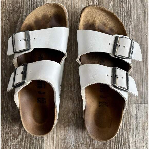 Birkenstock Arizona Birko-Flor White Slip On Sandal Size 37 Womens  US Size 6 - Picture 4 of 7
